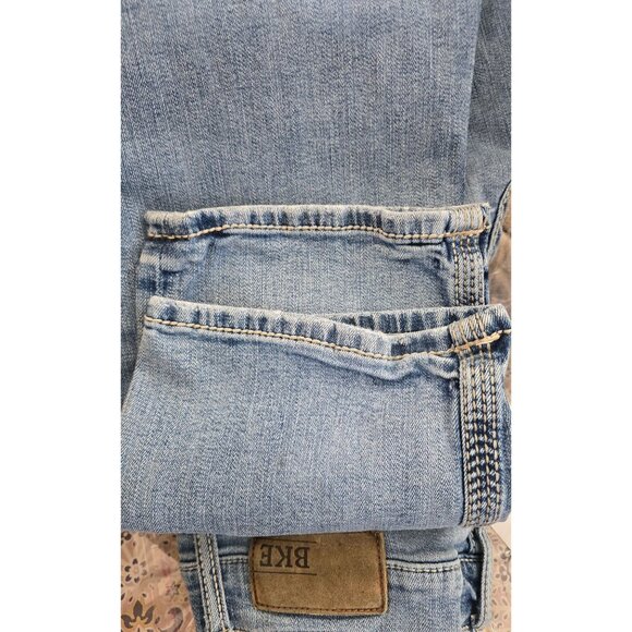 BKE Jake Blue Denim Straight Fit Jeans Faded Casual Look western workwear boho - Picture 13 of 13